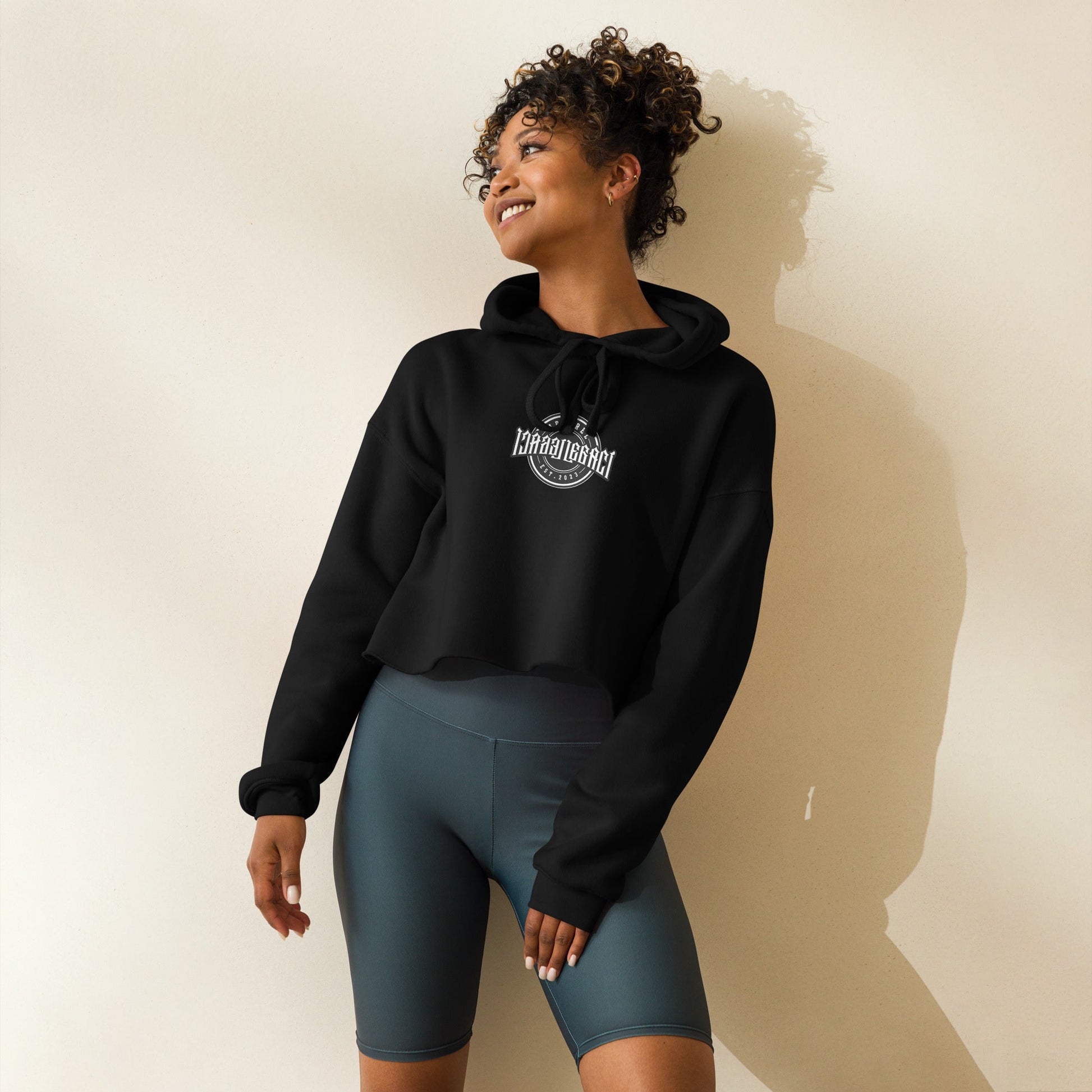 Embroidery Crop Hoodie